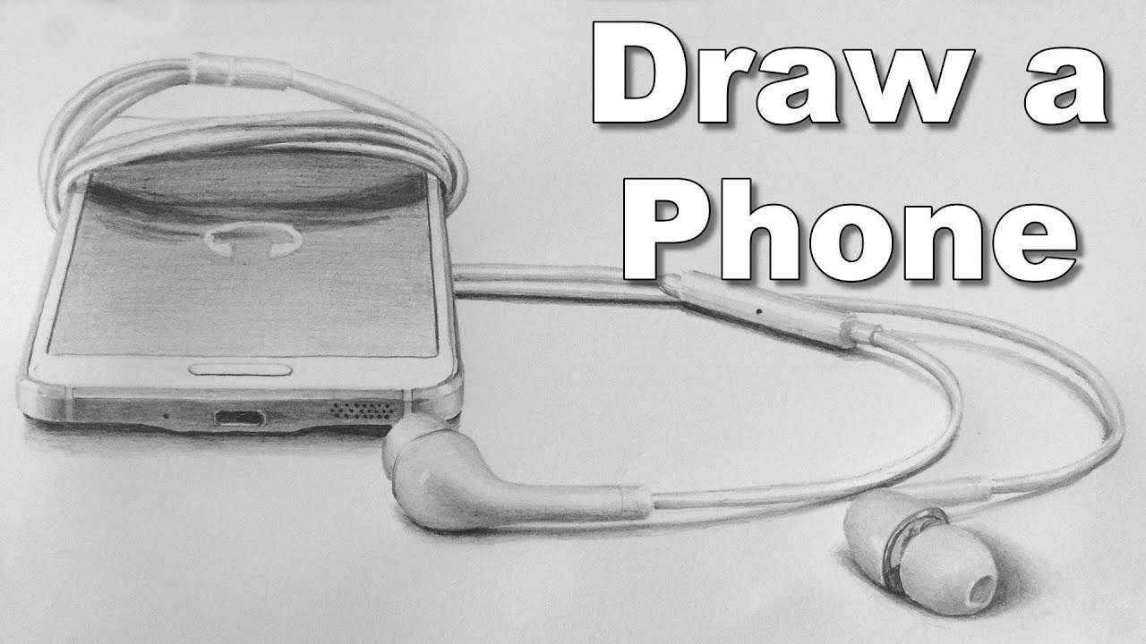 1280x720 learn to draw a mobile phone cellphone time lapse drawing lesson - Cellphone Drawing