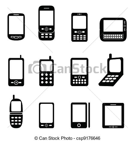 450x470 phone drawing clipart vector and illustration phone - Cellphone Drawing