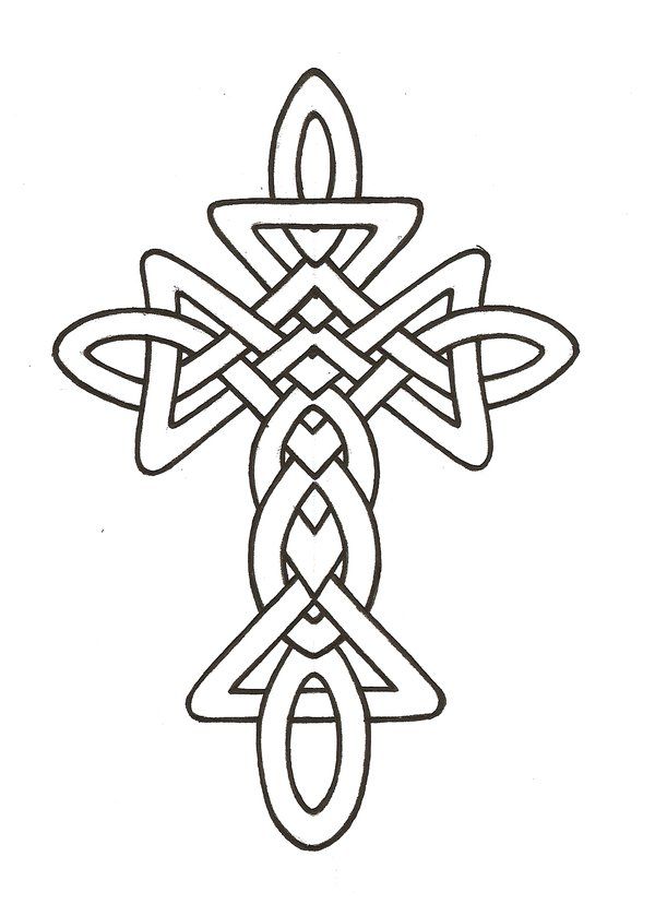 600x828 Celtic Cross Line Drawing - Celtic Cross Drawing