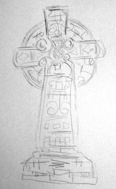 400x650 Celtic Cross Drawing - Celtic Cross Drawing