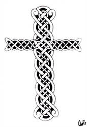 171x250 Celtic Knot Cross Line Drawing - Celtic Cross Line Drawing