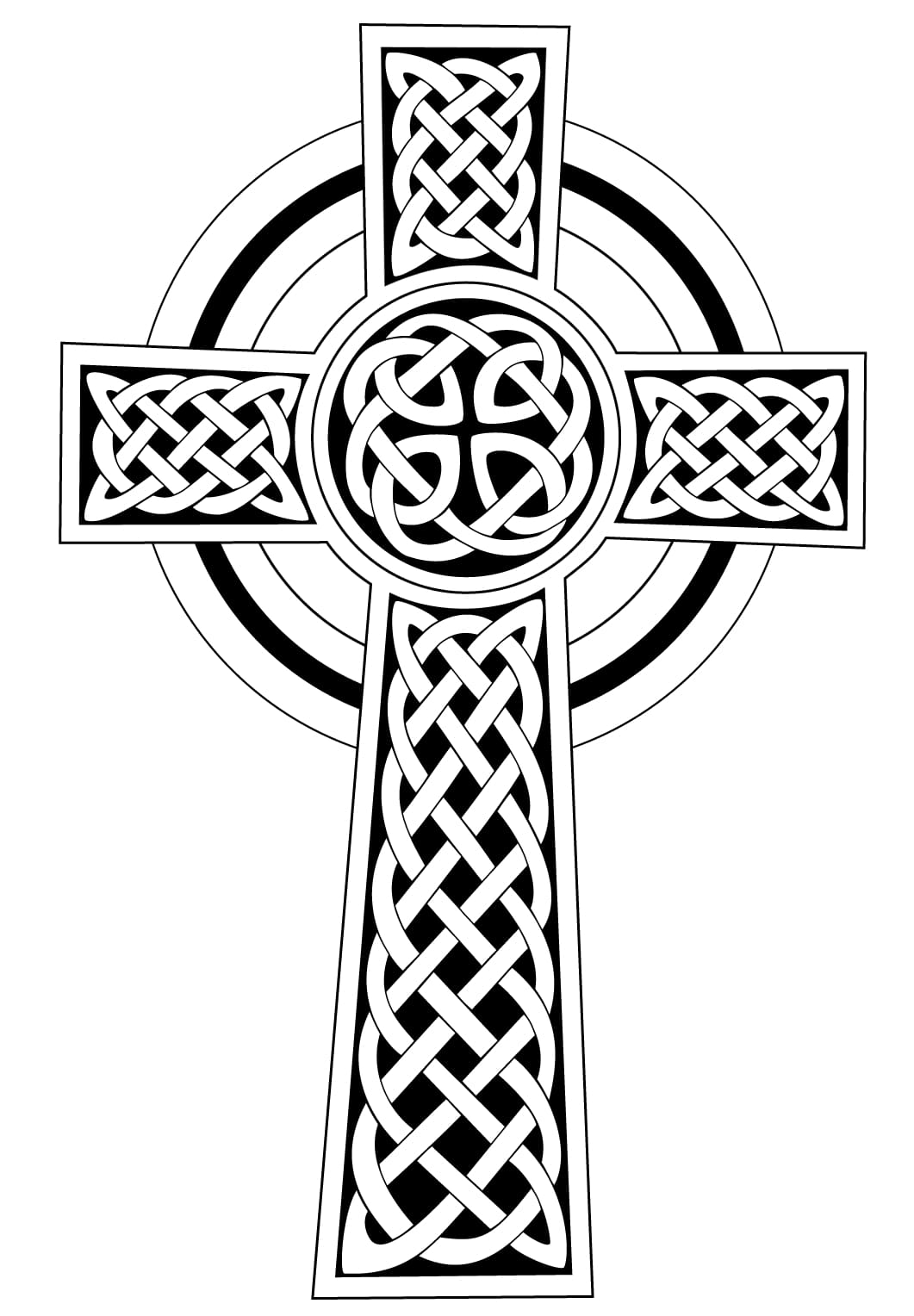 1061x1528 Celtic Art - Celtic Cross Line Drawing