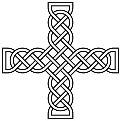 400x400 Free Celtic Cross Clipart - Celtic Cross Line Drawing