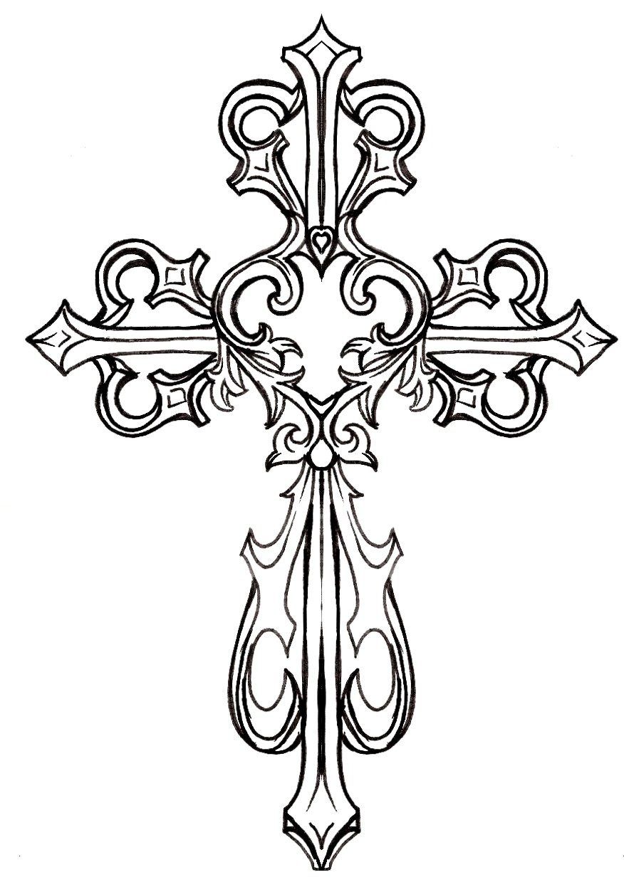 Celtic Cross Line Drawing at PaintingValley.com | Explore collection of ...