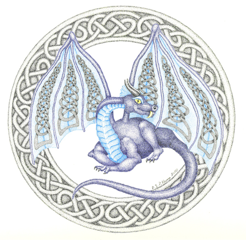 500x488 Design Ink Drawings Celtic Dragon - Celtic Dragon Drawing