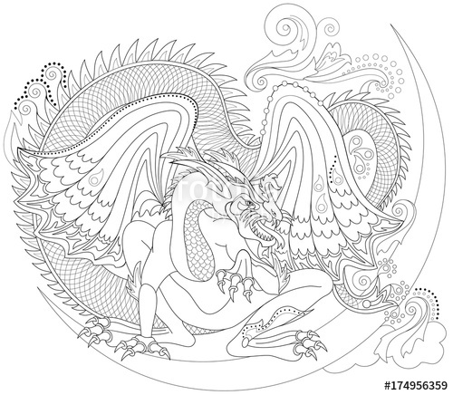 500x436 Black And White - Celtic Dragon Drawing