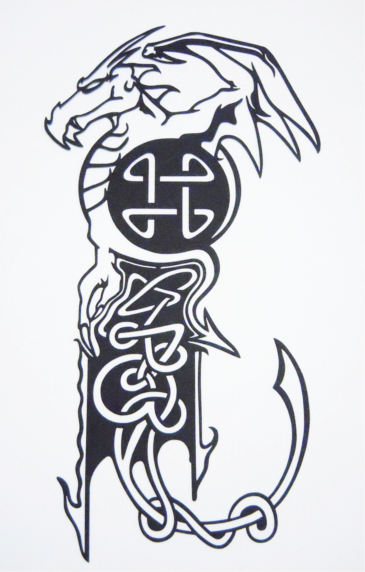 1243x1949 Metal Art Celtic Dragon - Celtic Dragon Drawing