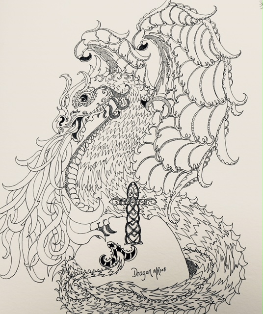 536x640 Celtic Dragon - Celtic Dragon Drawing