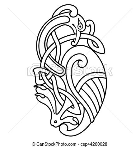 450x470 celtic national drawing celtic zoomorphic national figure - Celtic Drawings