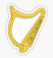 210x230 celtic harp drawing stickers redbubble - Celtic Harp Drawing