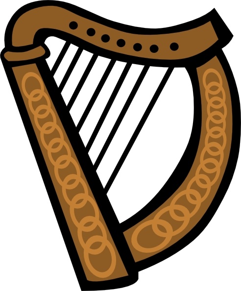 492x594 celtic harp simple clip art free vector in open office drawing - Celtic Harp Drawing