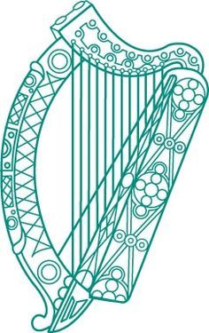 236x375 harps harp, scottish thistle tattoo and irish - Celtic Harp Drawing