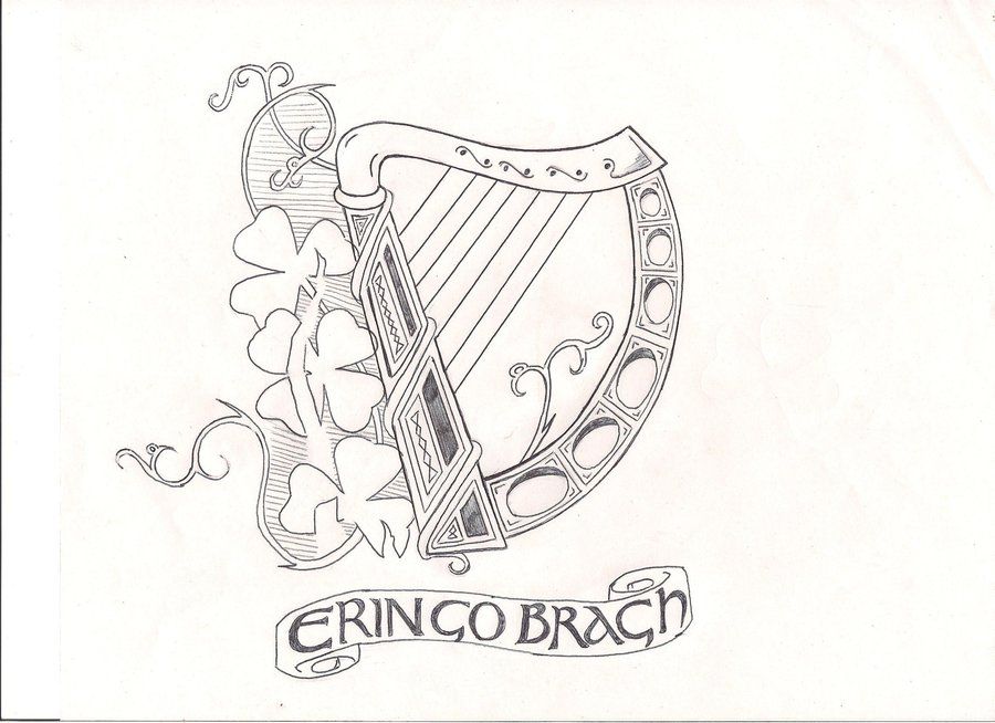 900x654 irish harp - Celtic Harp Drawing