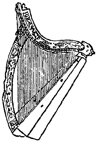 339x487 Irish Symbols - Celtic Harp Drawing