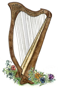 200x304 welcome the harp blog - Celtic Harp Drawing