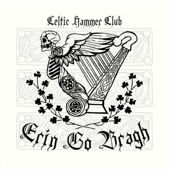 550x550 angel of death celtic harp art prints - Celtic Harp Drawing