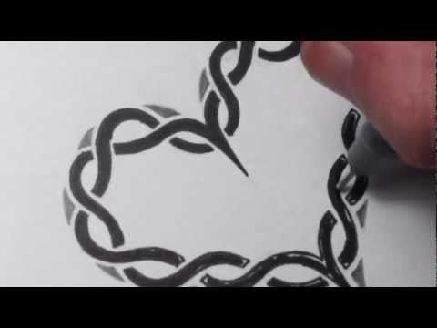 480x360 Drawing A Celtic Heart Pattern - Celtic Heart Drawing