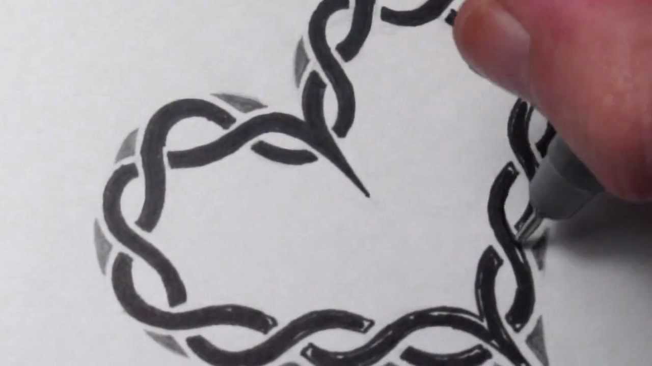 1280x720 Drawing A Celtic Heart Pattern - Celtic Heart Drawing