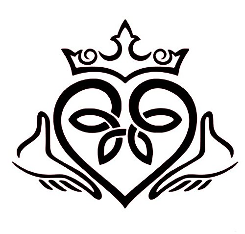 500x477 Claddagh Celtic Knot Heart Vinyl Decal - Celtic Heart Drawing