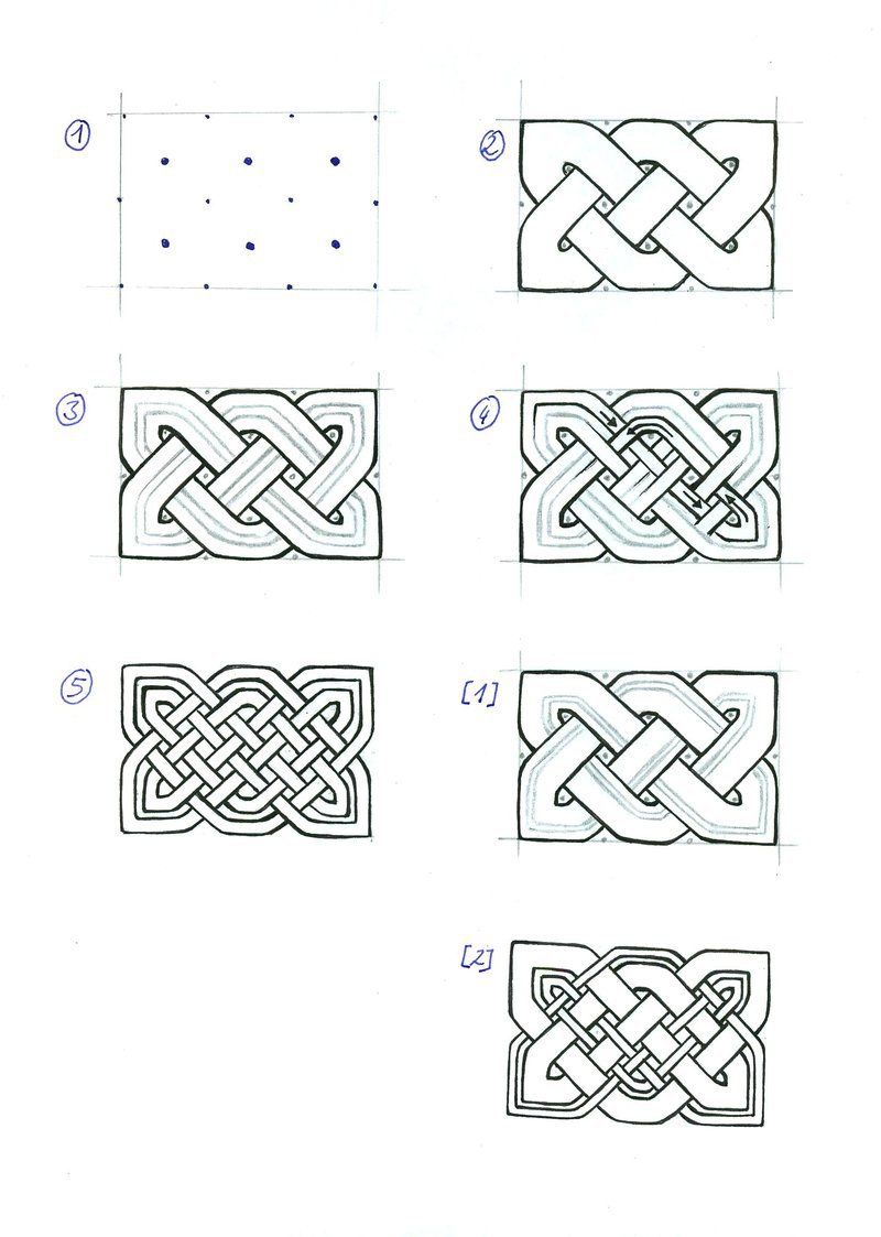 800x1123 Some Variations Of The Simple Knots Again Only German No - Celtic Knot Drawing