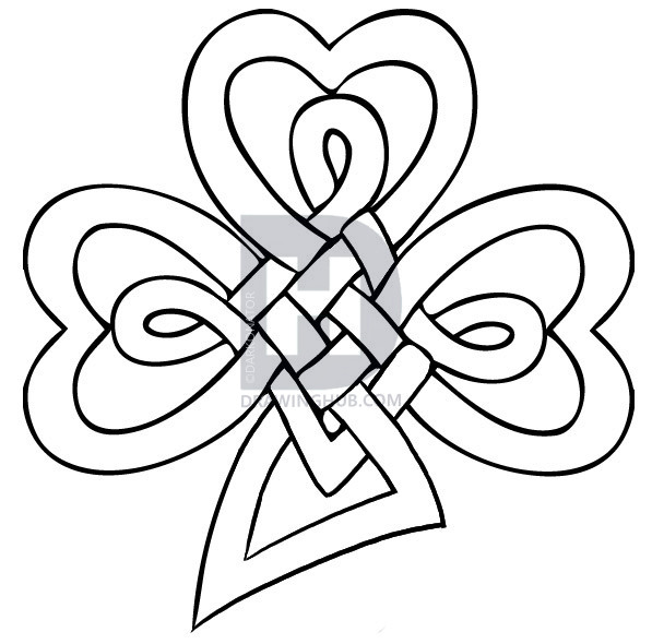 597x590 how to draw a celtic clover knot, step - Celtic Knot Drawing Step By Step