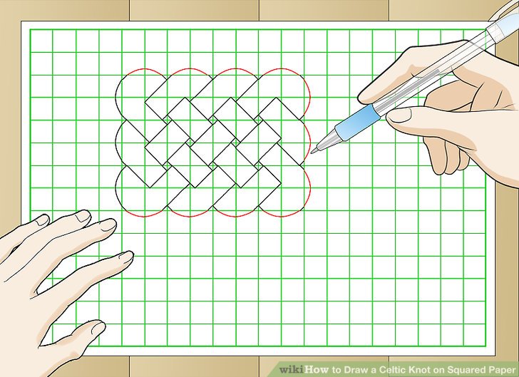 728x529 how to draw a celtic knot on squared paper - Celtic Knot Drawing Step By Step