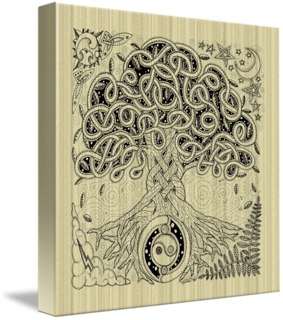 576x650 Celtic Tree Of Life Inked - Celtic Tree Of Life Drawing