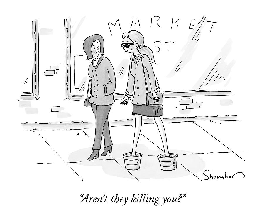 900x754 a woman walks down the street in cement bucket drawing - Cement Drawing