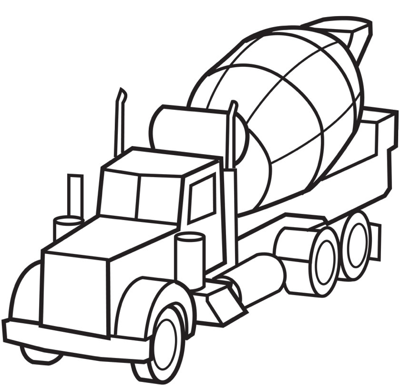 800x771 cement truck coloring - Cement Truck Drawing
