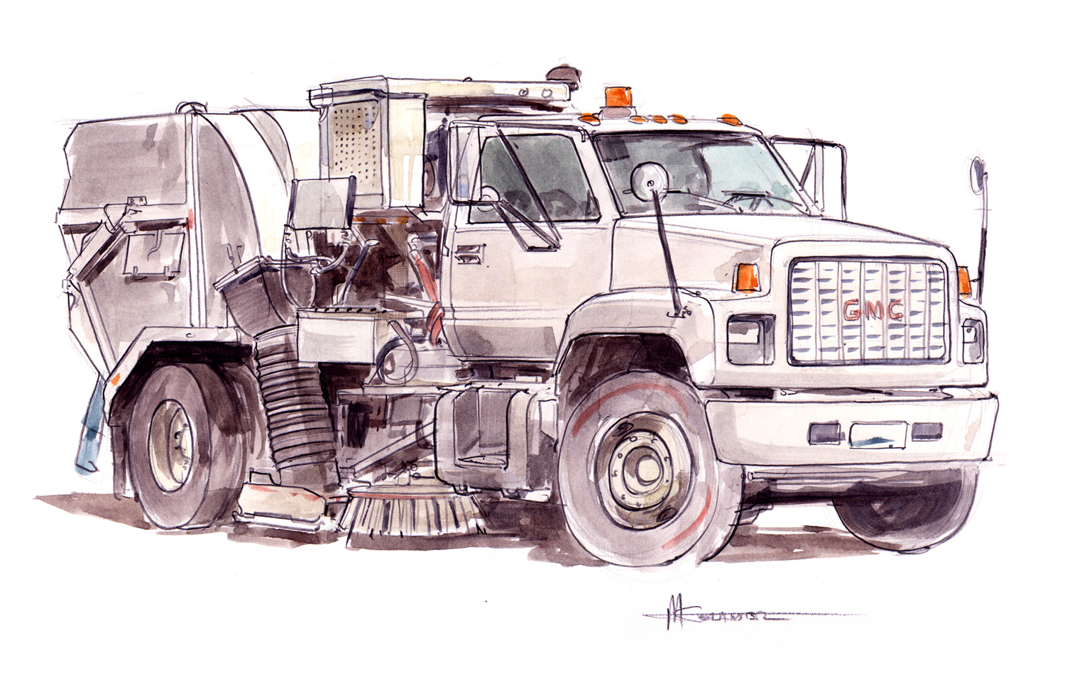 Cement Truck Drawing at PaintingValley.com | Explore collection of