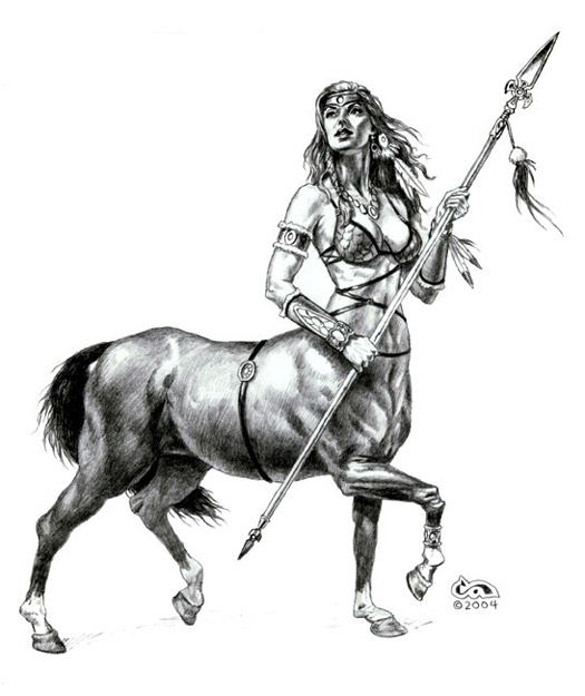525x625 centaur girl drawing clyde caldwell online - Centaur Drawing