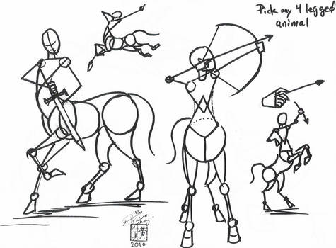 475x350 draw a centaur - Centaur Drawing