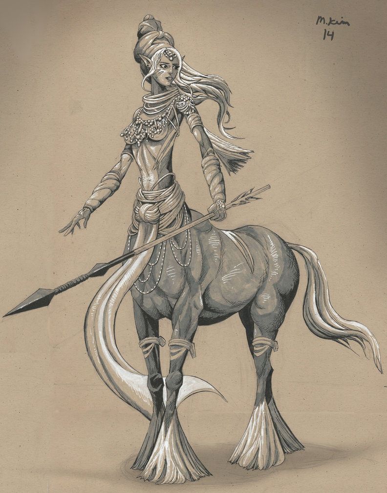 792x1009 female centaur drawing - Centaur Drawing