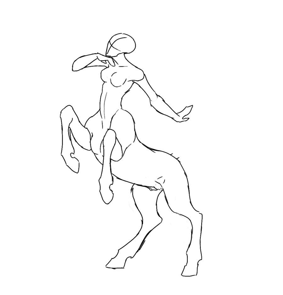 900x938 female centaur base - Centaur Drawing