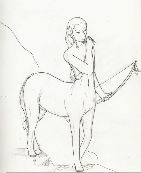 490x600 simple centaur drawing free images - Centaur Drawing