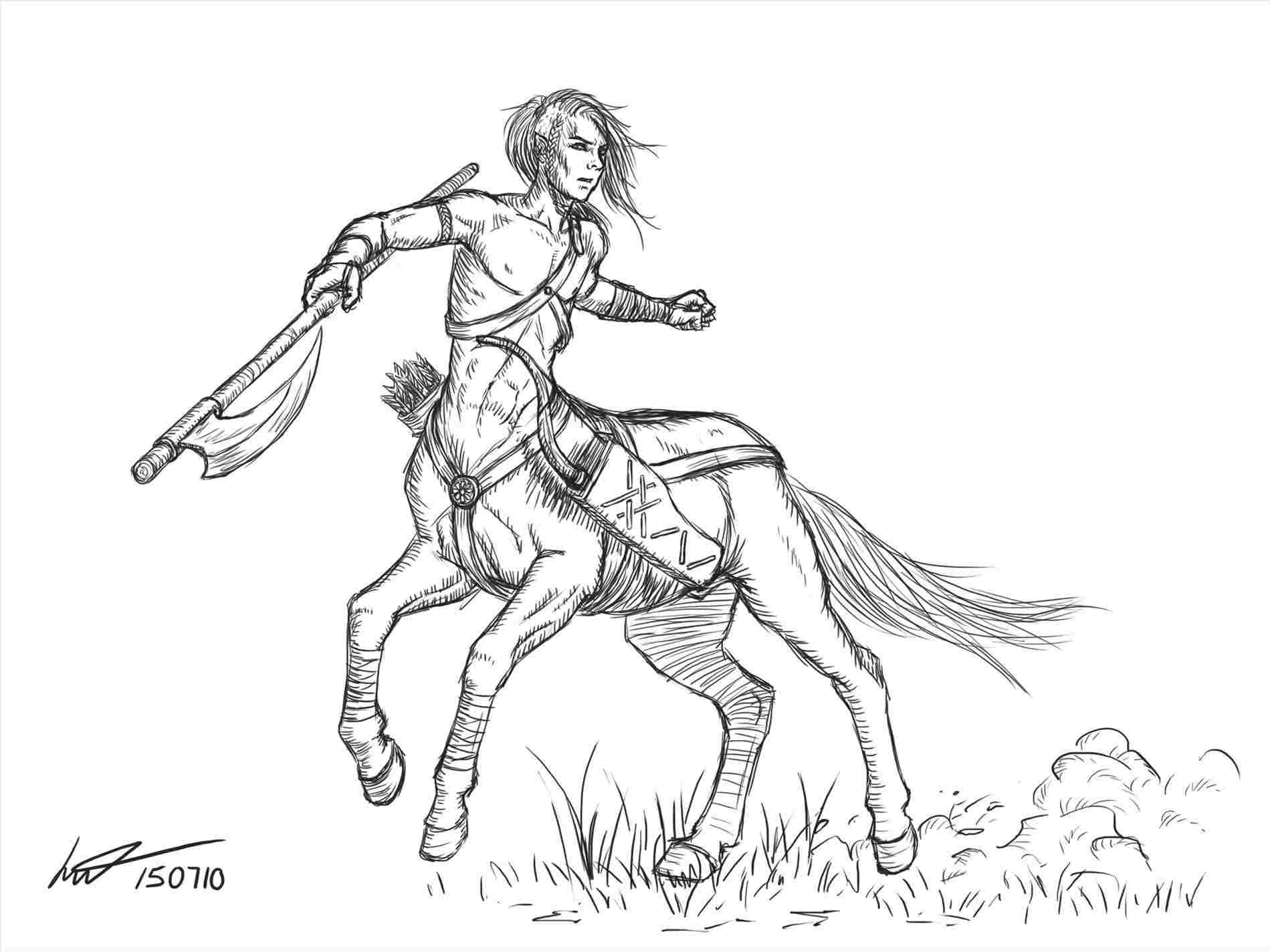 1899x1424 simple centaur drawing drawing simple for free download - Centaur Drawing