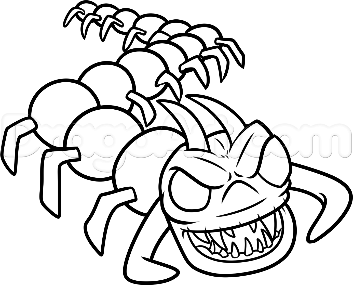 1386x1118 how to draw pixel centipede from pixels, step - Centipede Drawing