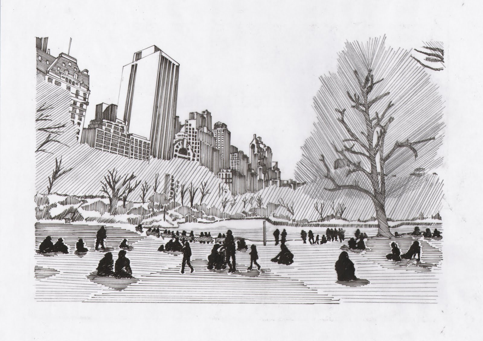 1600x1131 Century Settlement Central Park Drawing - Central Park Drawing
