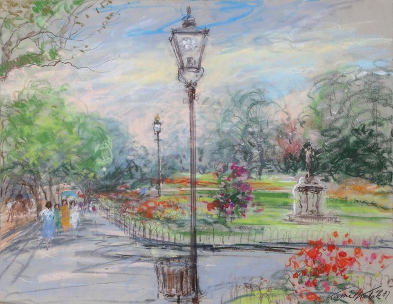 800x620 Kamil Kubik, Central Park, Pastel Drawing - Central Park Drawing
