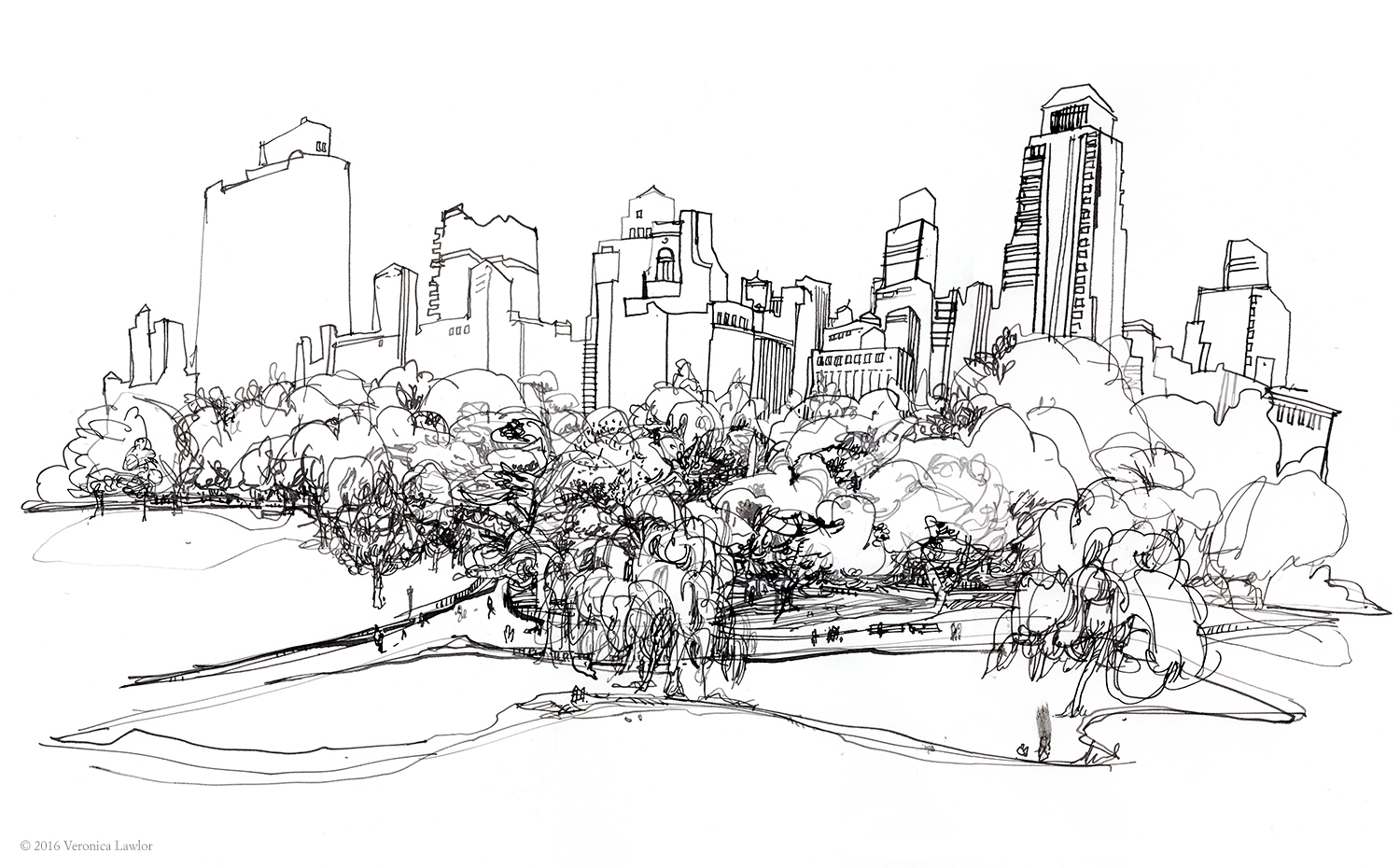 1500x930 Nyc Skyline From Central Park - Central Park Drawing