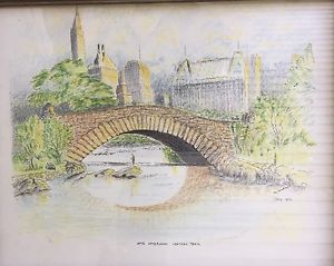 300x239 Original Drawing Central Park New York City Pencil Signed Ebay - Central Park Drawing