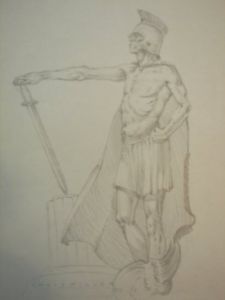 225x300 Roman Centurion Pencil Drawing - Centurion Drawing
