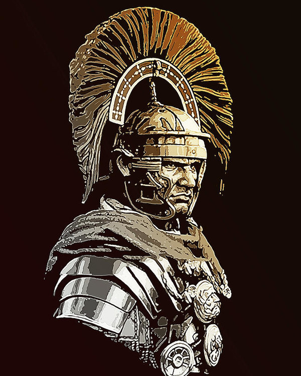 600x749 Roman Centurion Portrait - Centurion Drawing
