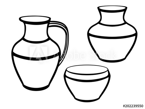 500x375 clay dishes a set of ethnic ceramic cookware pottery linear - Ceramic Drawing