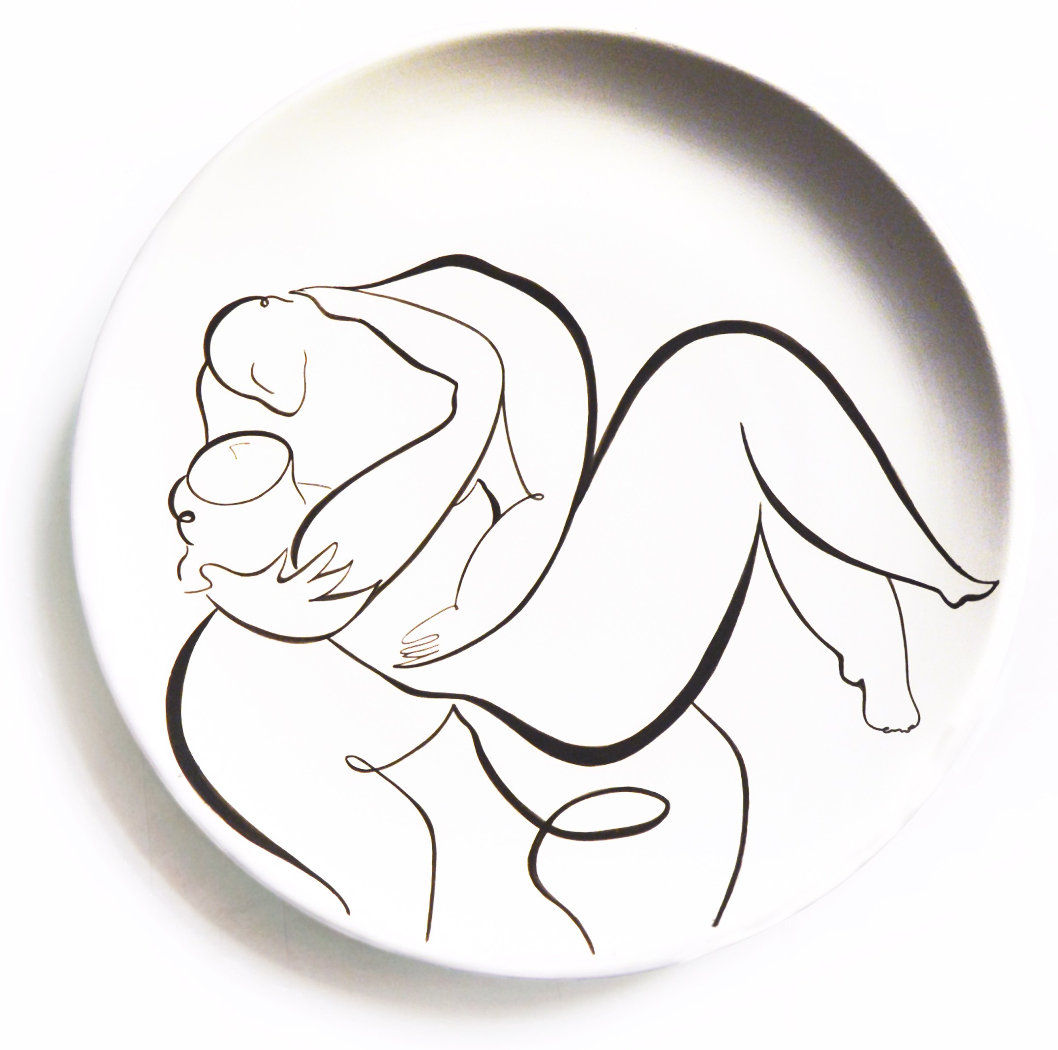 2151x2135 unique handprinted erotic ceramic plates - Ceramic Drawing