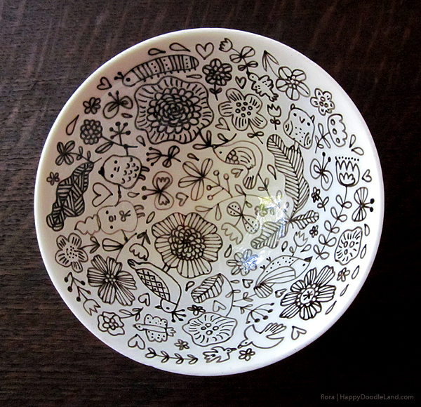 600x580 ceramic doodle bowl flora chang happy doodle land - Ceramic Drawing