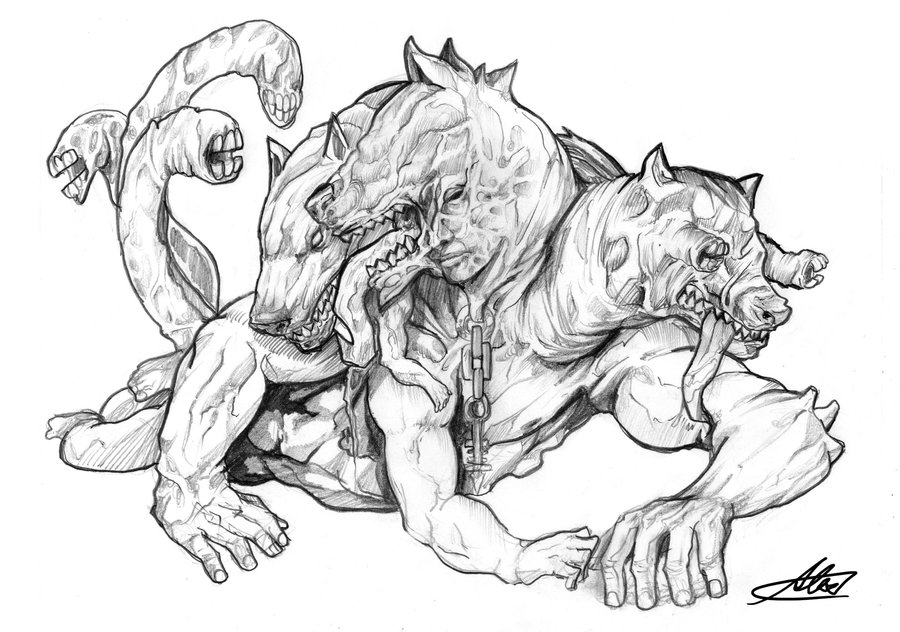 900x632 Cerberus Drawing High Quality Drawing Skill - Cerberus Drawing
