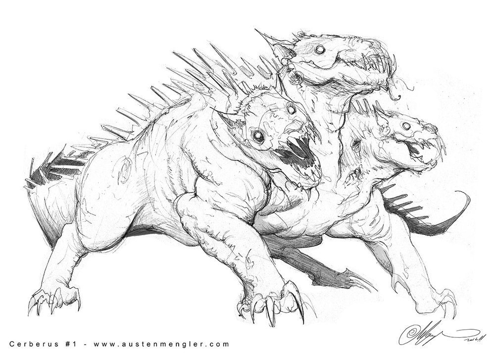 1000x727 Cerberus Drawing Free Download - Cerberus Drawing
