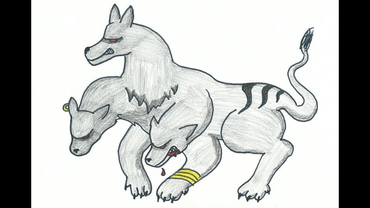 1280x720 Drawing Cerberus - Cerberus Drawing