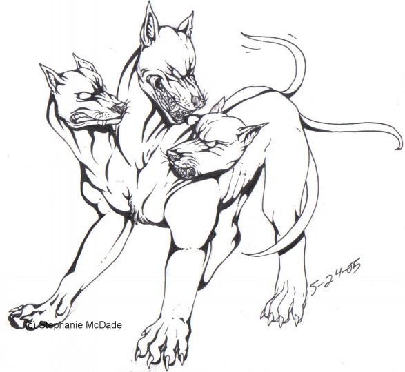 587x540 Cerberus Drawing Real For Free Download - Cerberus Drawing